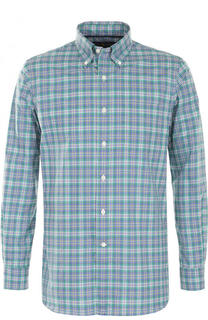 Хлопковая рубашка в клетку с воротником button down Polo Ralph Lauren
