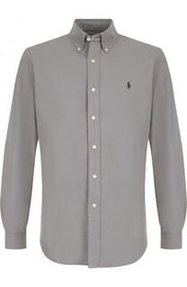 Хлопковая рубашка с воротником button down и логотипом бренда Polo Ralph Lauren