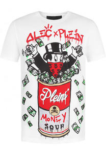 Хлопковая футболка с аппликацией Philipp Plein