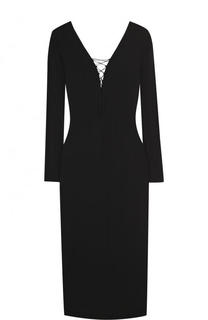 Однотонное платье-футляр со шнуровкой T by Alexander Wang