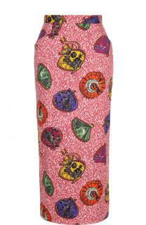 Хлопковая юбка-карандаш с принтом Stella Jean