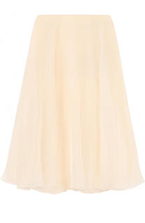Однотонная шелковая юбка-миди Ralph Lauren