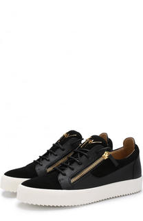 Комбинированные кеды на шнуровке Giuseppe Zanotti Design