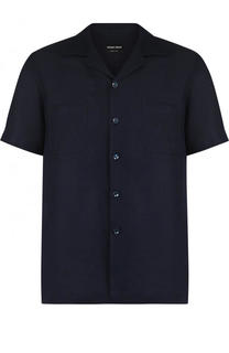 Льняная рубашка с короткими рукавами Giorgio Armani