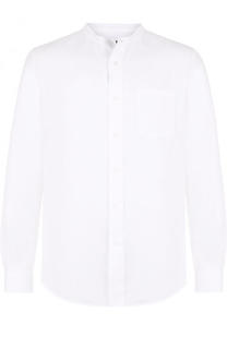 Льняная рубашка с воротником-стойкой Giorgio Armani
