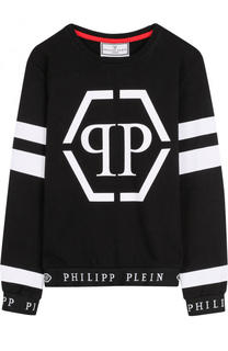 Хлопковый свитшот с контрастной отделкой Philipp Plein