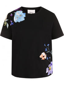 Хлопковая футболка с шелковой вышивкой 3.1 Phillip Lim