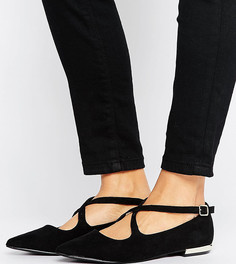 Туфли на плоской подошве с металлической отделкой New Look - Черный