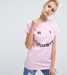 Футболка бойфренда с принтом Hi Goodbye Adolescent Clothing - Розовый