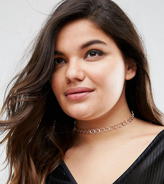 Ожерелье-чокер с дизайном в виде колец ASOS CURVE - Медный