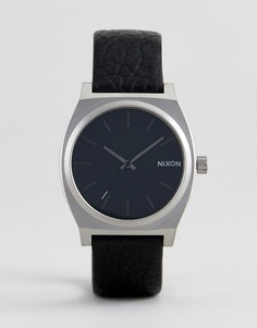 Черные часы с кожаным ремешком Nixon Time Teller - Черный