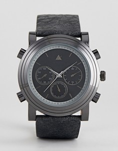 Большие часы с черным ремешком ASOS - Черный