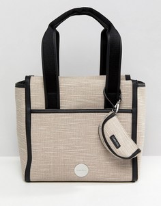Парусиновая сумка-тоут Calvin Klein - Коричневый