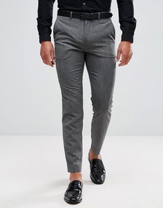 Меланжевые зауженные брюки Burton Menswear - Серый