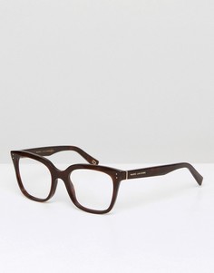 Квадратные очки в черной оправе с прозрачными стеклами Marc Jacobs - Черный