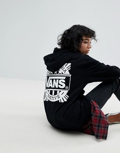 Оверсайз-худи черного цвета с принтом на спине Vans - Черный