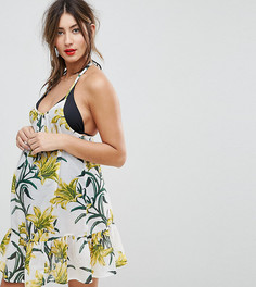 Пляжное платье с принтом лилий ASOS Maternity - Мульти