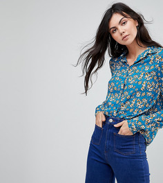 Свободная блузка с цветочным принтом Glamorous Tall - Синий