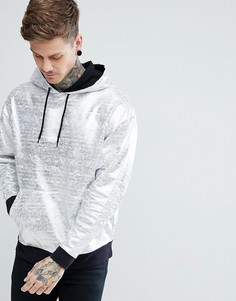 Oversize-худи с эффектом металлик ASOS - Серебряный