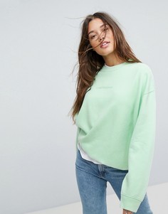 Свитшот с однотонным логотипом Calvin Klein Jeans - Зеленый