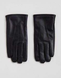 Кожаные черные перчатки в подарочной упаковке ASOS - Черный