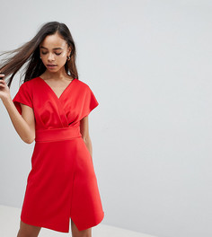 Платье мини в стиле оригами ASOS PETITE - Красный