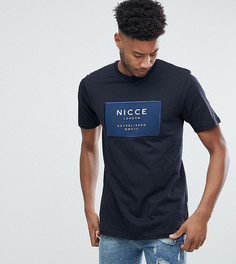 Черная футболка с темно-синим логотипом Nicce London TALL - Черный