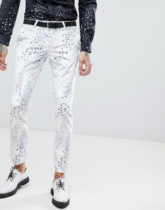 Бархатные супероблегающие брюки с принтом Noose & Monkey - Белый