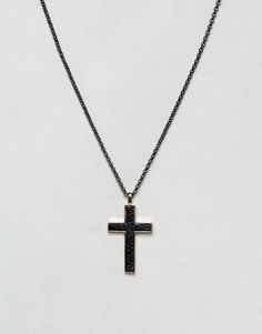 Ожерелье с крестиком Steve Madden - Черный