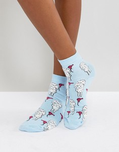 Носки с пушистой отделкой в виде пуделя ASOS - Синий