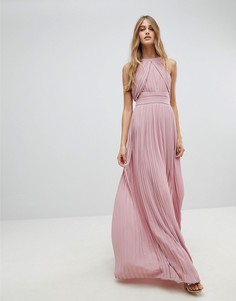 Плиссированное платье макси TFNC WEDDING - Розовый