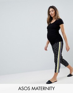 Брюки в горошек и с полосками ASOS MATERNITY - Черный