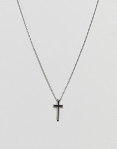 Серебристое ожерелье с подвеской-крестом Fred Bennett - Серебряный
