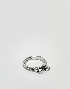 Серебристое кольцо с отделкой в виде кости Rebel Heritage - Серебряный