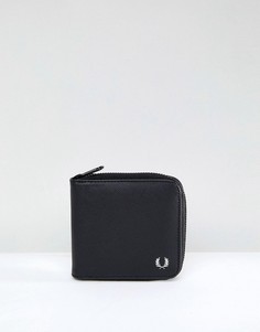 Черный бумажник из сафьяновой кожи на молнии Fred Perry - Черный