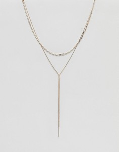 Многорядное ожерелье ограниченной серии с узлом - Золотой Asos