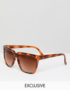 Черепаховые квадратные солнцезащитные очки Reclaimed Vintage Inspired - Коричневый