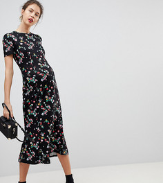 Чайное платье макси с цветочным принтом ASOS MATERNITY - Мульти