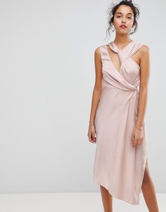 Асимметричное платье миди Keepsake - Розовый
