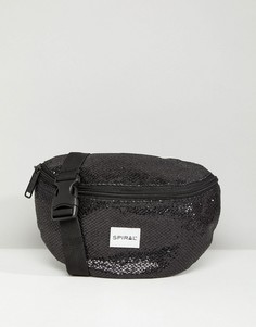 Черная сумка-кошелек на пояс Spiral Glamour - Черный