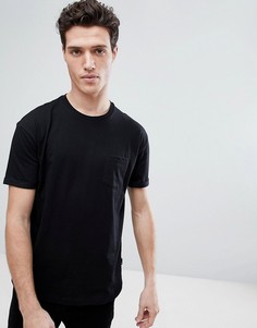 Свободная черная футболка Burton Menswear - Черный