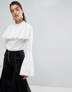 Топ с рукавами клеш Stylemafia Gianni - Белый