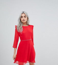 Платье с оборками и люверсами New Look Petite - Красный