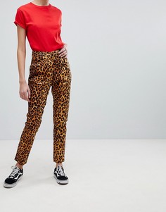 Широкие брюки со складками и леопардовым принтом Daisy Street - Мульти