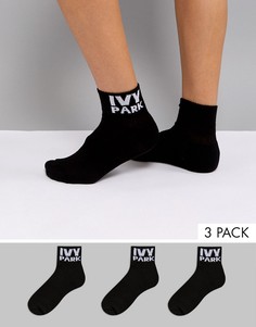 3 пары черных носков с логотипом Ivy Park - Черный