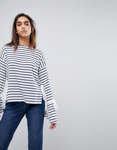 Топ в полоску с завязками Missguided - Белый