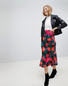 Расклешенная юбка макси с цветочным принтом ASOS - Мульти