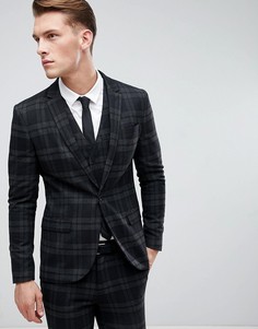 Пиджак скинни в клетку Only & Sons - Черный