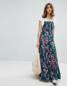 Платье макси с цветочным принтом Free People - Зеленый