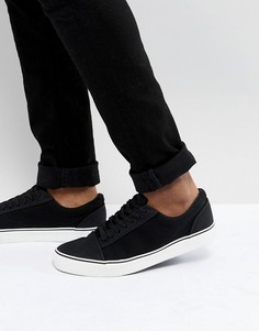 Черные парусиновые кроссовки на шнуровке New Look - Черный